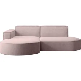 Kaiser Möbel Ecksofa Designer MODENA STUDIO stoff Dicker cord Poso Rosa Links
