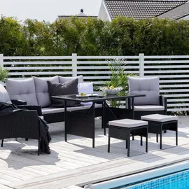 VCM Knock Dining-Loungeset 6-tlg. grau/schwarz