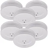 Brennenstuhl Rauchmelder Set, 6X RM C 9010 mit austauschbarer Batterie (geprüft nach EN 14604, durchdringendes Alarmsignal) weiß