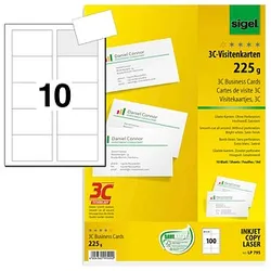 100 SIGEL Visitenkarten LP795 satiniert weiß 225 g/qm