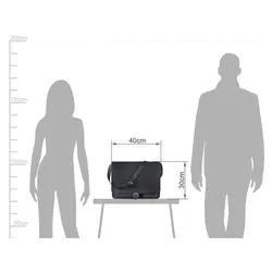 Ruitertassen Umhängetasche Leder 40x30cm Posttasche Messenger Lehrertasche schwarz Damen Herren Männer Frauen für Schule Beruf Uni
