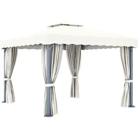 vidaXL Pavillon 3 x 3 m inkl. 4 Seitenteile Cremeweiß