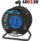 Kabeltrommel Verlängerungskabel Stromkabel 50m 3x1,5mm2 4-Fach Steckdose 230V IP20
