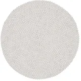 myfelt - Linéa Filzkugelteppich, Ø 90 cm, naturweiß