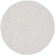 myfelt - Linéa Filzkugelteppich, Ø 90 cm, naturweiß