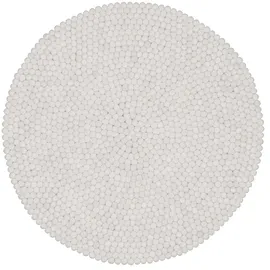 myfelt - Linéa Filzkugelteppich, Ø 90 cm, naturweiß