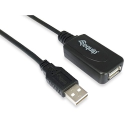 EQUIP 133310 Aktive USB 2.0 A auf A Verlängerungskabel Stecker auf Buchse, 10m