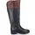 REMONTE Hochschaftstiefel - Nachtschwarz / Braun Glattleder Größe: 40 Normal - Schwarz