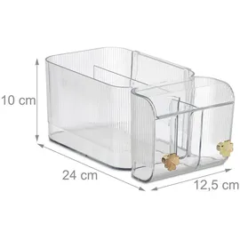 Relaxdays Kosmetik Organizer Badorganizer Transparent/Gold