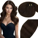 Vivien Braun Tressen Echthaar Extensions Remy Echthaar Tressen Extensions Dunkelstes Braun Extensions Echthaar Tressen Braun #2 35cm 80 Gramm