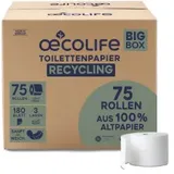 fripa markenvertriebs gmbh Toilettenpapier Box RECYCLING 3-lagig 75 Rollen x 180 Blätter