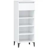 furnicato Schuhschrank Schuhregal Hochglanz-Weiß 40x36x105 cm Holzwerkstoff (1-St) - 2 Jahre Gewährleistung - mind. 14 Tage Rückgaberecht - Weiß