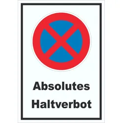 Absolutes Haltverbot Schild A6 (105x148mm)