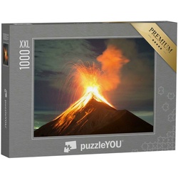 puzzleYOU Puzzle Puzzle 1000 Teile XXL „Vulkanausbruch bei Nacht, Guatemala“, 1000 Puzzleteile, puzzleYOU-Kollektionen Vulkane