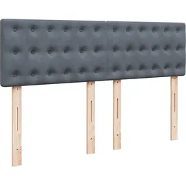 vidaXL Boxspringbett mit Matratze Dunkelgrau 140x200 cm Samt
