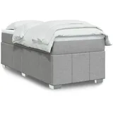 vidaXL Boxspringbett mit Matratze Hellgrau 100x200 cm Stoff