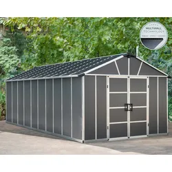 Gerätehaus PALRAM - CANOPIA "Yukon", grau, Kunststoff, Polycarbonat (PC), Aluminium, Gerätehäuser, mit lebenslang widerstandsfähigen Wandpaneelen