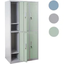 Mendler Schließfachschrank Metall 6 Fächer grün