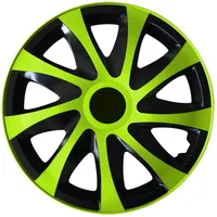 RADKAPPEN-KÖNIG 1STÜCK EINZELN 14 Zoll 14" RKK04 Schwarz-Grün Radkappe Radzierblende