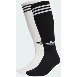 adidas 3-Streifen Kniestrümpfe 2er Pack Schwarz/Weiß 43-45
