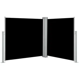 vidaXL Seitenmarkise 100 x 600 cm Schwarz Polyester