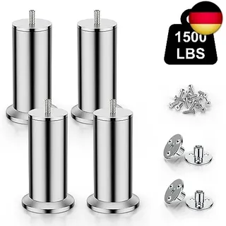 4 Stück Möbelfüße Edelstahl, Sofa Füße, Möbelfüsse aus Edelstahl 304, Für Schran