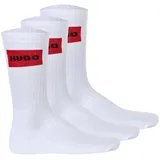 Hugo Rib Label 10267340 Socken 3 Paare White 39-42