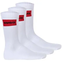 Hugo Rib Label 10267340 Socken 3 Paare White 39-42