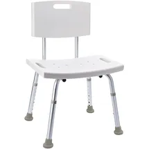 RIDDER Badstuhl Sam mit Rückenlehne weiß höhenverstellbar