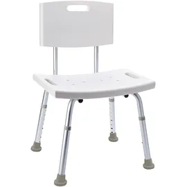 RIDDER Badstuhl Sam mit Rückenlehne weiß höhenverstellbar