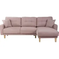 Home Affaire Ecksofa »Triplo, Zierkissen, Schlaffunktion, B/T/H: 234/164/89 cm, L-Form«, wahlweise mit Bettfunktion und Bettkasten, Liegefläche 210/132 cm rosa