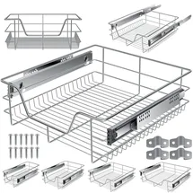 Kesser KESSER® Teleskopschublade Küchenschublade Küchenschrank Korbauszug Schrankauszug Vollauszug Schublade