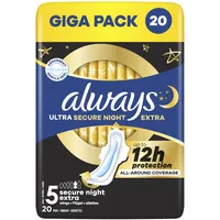 Always Damenbinden Ultra Secure Night Größe 5 mit Flügeln 20 St.