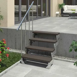 DOLLE Außentreppe Gardentop 54-66 cm Aluminium/WPC braun