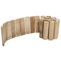 Beeteinfassung 150x15cm aus Kiefernholz, Rollborder, Beetumrandung