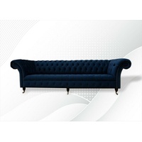 JVmoebel Chesterfield-Sofa Dunkelblauer 4-Sitzer luxus Chesterfield Möbel Neu, Made in Europe blau