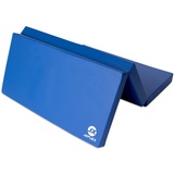 Jeflex - blaue klappbare Weichbodenmatte & Turnmatte 210 x 100 x 8 cm MADE IN GERMANY/faltbare Gymnastikmatte/platzsparende Fitnessmatte & faltbare Yogamatte/dicke Sportmatte für Kinderzimmer