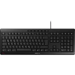 CHERRY STREAM KEYBOARD Tastatur schwarz, kabelgebunden, Flüsteranschlag, Laserbeschriftung