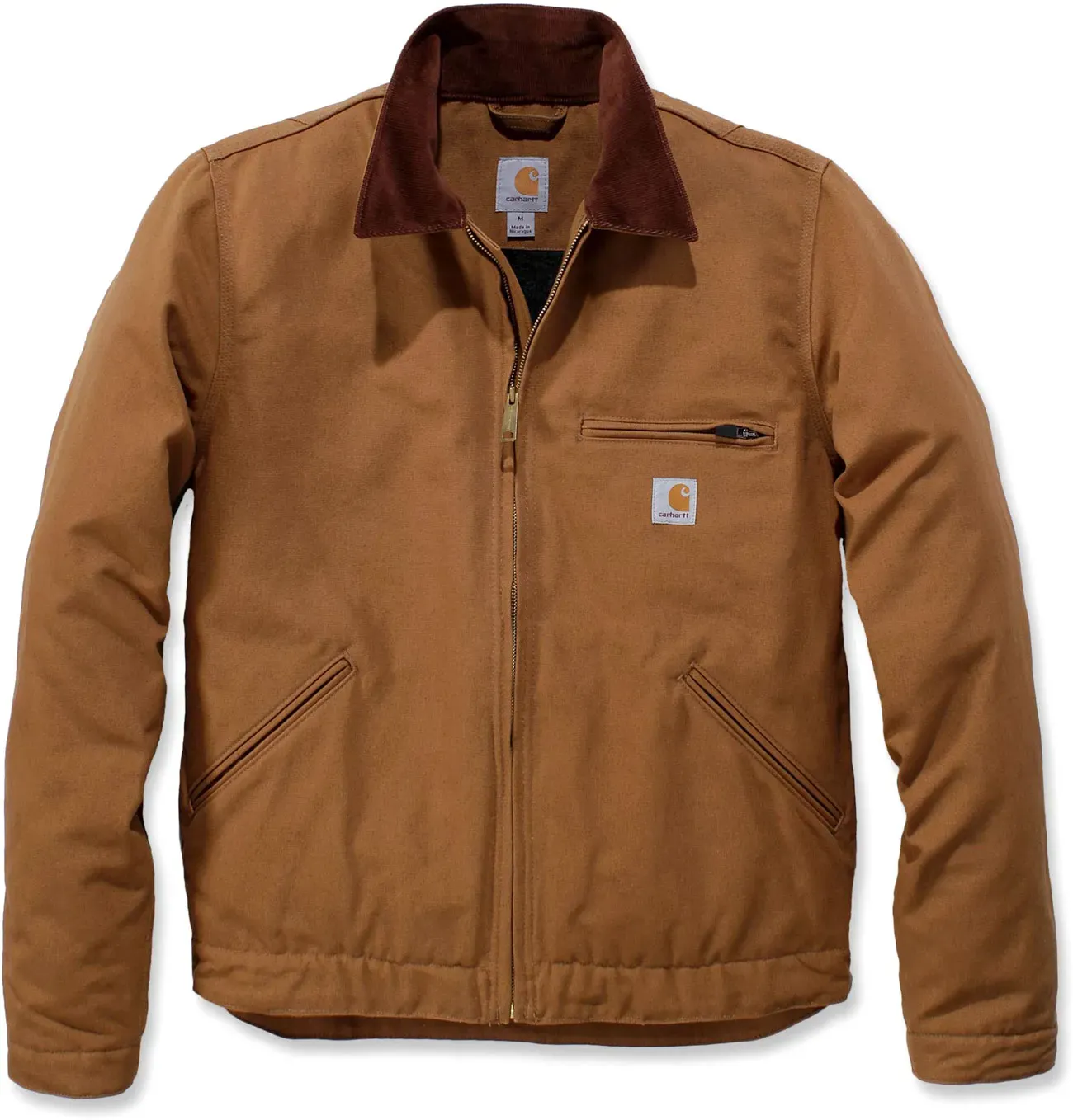 Carhartt Duck Detroit, veste - Rouge Foncé Marron - M