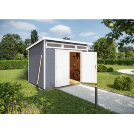 Weka Designhaus 264 Gr. 4 2,95 x 2,39 m grau Doppeltür