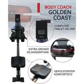 Body Coach Wasser-Rudergerät Gold Coast Rower Ruderzugmaschine Wasser-Bremssystem