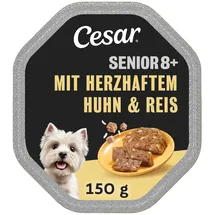 Cesar Hundefutter Nassfutter Senior 10+ Huhn & Reis 7 x 2 Schalen x 150 g