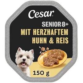 Cesar Hundefutter Nassfutter Senior 10+ Huhn & Reis 7 x 2 Schalen x 150 g