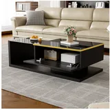 stilvora Couchtisch Schwarz MDF 100 x 32,5 x 50 cm