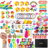 136 Stück Mitgebsel Kindergeburtstag Mitgebsel Set, Kindergeburtstag Gastgeschenke Give Aways Pinata Party Favor Kleinspielzeug für Kinder Mädchen Jungen Mitgebsel Gastgeschenke für Partybeutelfüller