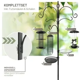 wildtier liebe Premium Futterstation 235cm, - Komplettset Schwarz