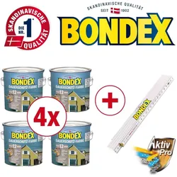 BONDEX BigPack Dauerschutz Farbe Außen, hochdeckend, wetterschutz + Zollstock 10 l, Schiefer