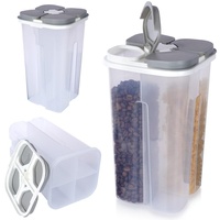 Vilde Küchenbehälter mit Dosierer Vorratsdose Schüttdose für Trockenvorräte geteilt 2,4 L