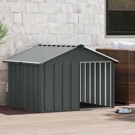 vidaXL Hundehütte 116,5 x 103 x 81,5 cm Stahl Anthrazit