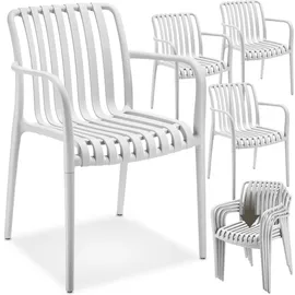 Tectake Gartenstuhl Alcudia 54,5 x 58 x 80,5 cm creme 4 St.